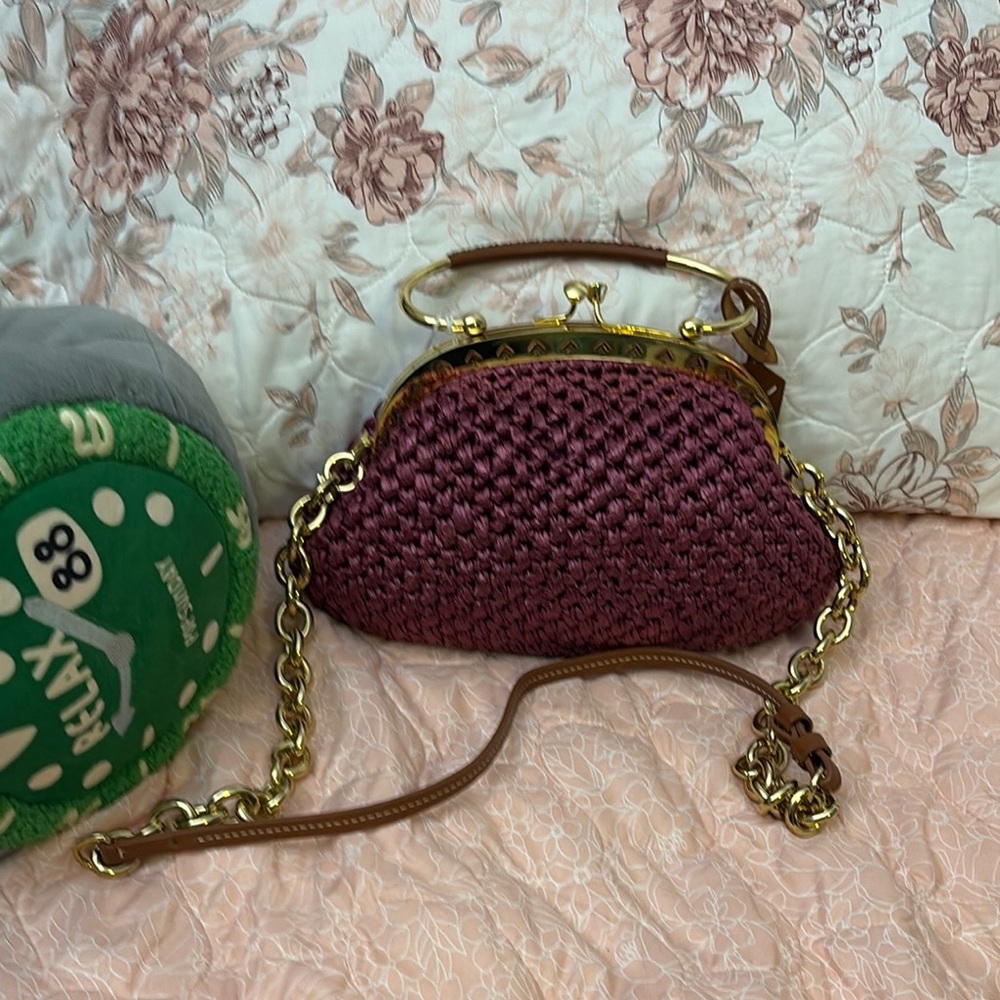 Maison Martin Margiela Red and Gold Clutch with Luxurious Design